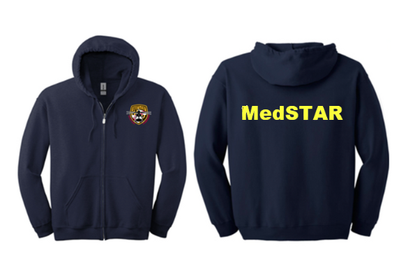 MedSTAR MSP Collaboration Gildan Full-Zip Hoody Sweatshirt, Screen print