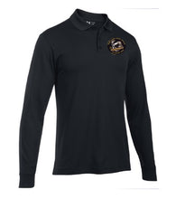 Load image into Gallery viewer, Available HoneyBadger Black UA Tac Performance Polo Long Sleeve
