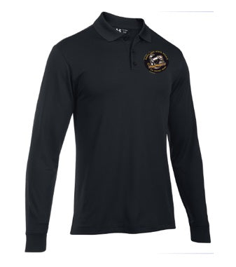 Available HoneyBadger Black UA Tac Performance Polo Long Sleeve