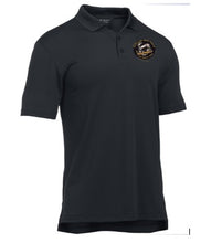 Load image into Gallery viewer, Available HoneyBadger Black UA Tac Performance Polo Short Sleeve
