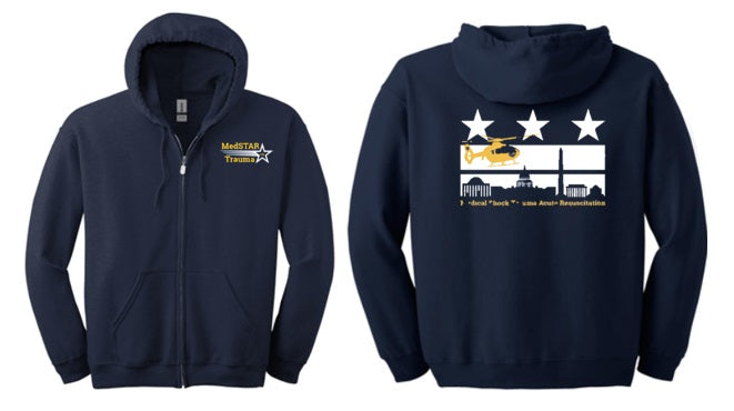 MedSTAR Gildan Full-Zip Hoody Sweatshirt, Screen print